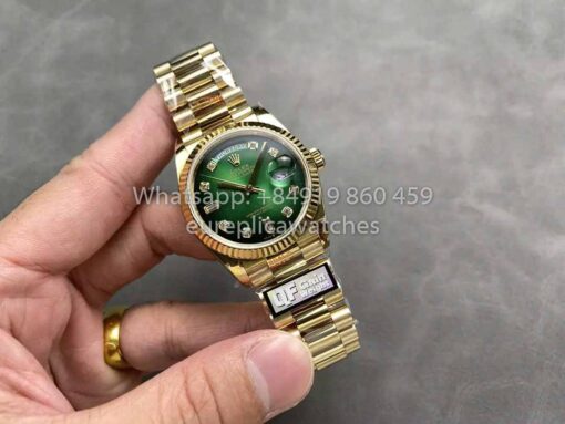 Rolex Day Date 128238-0069 QF Factory 1:1 Best Clone Green Diamond Dial - immagine 4