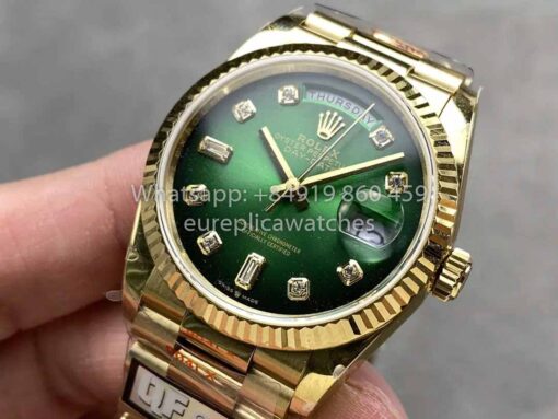 Rolex Day Date 128238-0069 QF Factory 1:1 Best Clone Green Diamond Dial - immagine 3