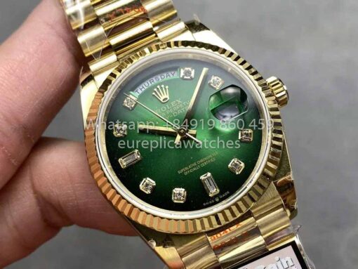 Rolex Day Date 128238-0069 QF Factory 1:1 Best Clone Green Diamond Dial - immagine 2