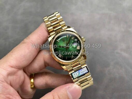 Rolex Day Date M128238 QF Factory 1:1 Best Clone Numeral Green Dial - immagine 4