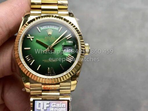 Rolex Day Date M128238 QF Factory 1:1 Best Clone Numeral Green Dial