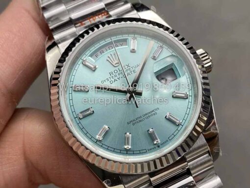 Rolex Day Date M128236 QF Factory 1:1 Best Clone Ice Blue Dial 36mm - 이미지 2