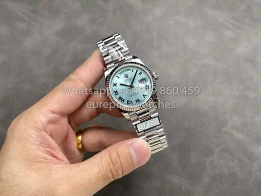 Rolex Day Date M128236 QF Factory 1:1 Best Clone Ice Blue Numeral Dial - immagine 5