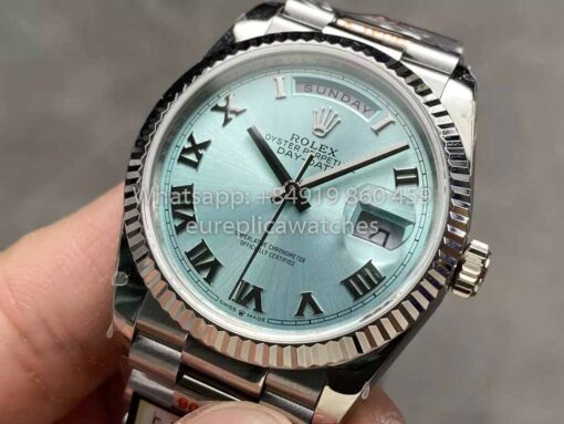 Rolex Day Date M128236 QF Factory 1:1 Best Clone Ice Blue Numeral Dial - immagine 3