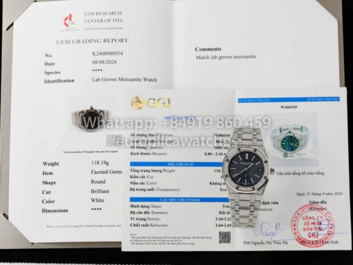 Audemars Piguet Royal Oak 15202ST.OO.1240ST.01 Custom Moissanite Diamonds 1:1 Best Clone - Imagen 2