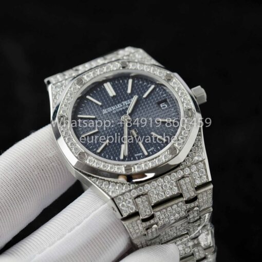 Audemars Piguet Royal Oak 15202ST.OO.1240ST.01 Custom Moissanite Diamonds 1:1 Best Clone - Imagen 10