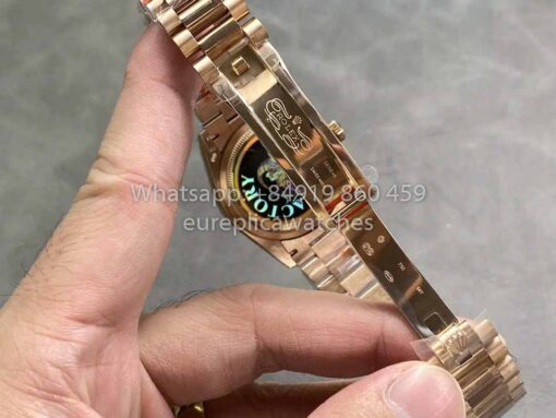 Rolex Day Date M128235-0075 Numeral Dial QF Factory 1:1 Best Clone Chocolate Dial Rose Gold - 이미지 8