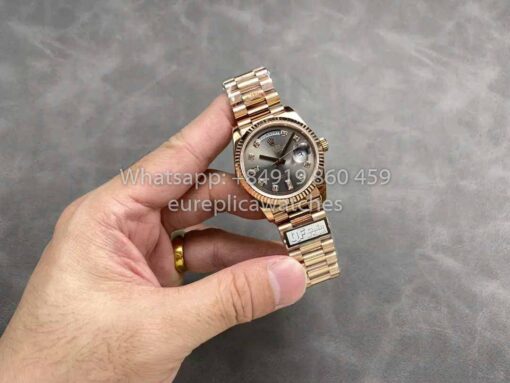 Rolex Day Date M128235 purple mother of pearl QF Factory 1:1 Best Clone Rose Gold 36 - 이미지 4