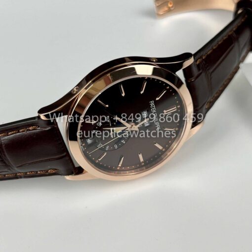 Patek Philippe Complications Annual Calendar 38.5mm Rose Gold 5396R Brown Dial 1:1 Best Clone - Imagen 9