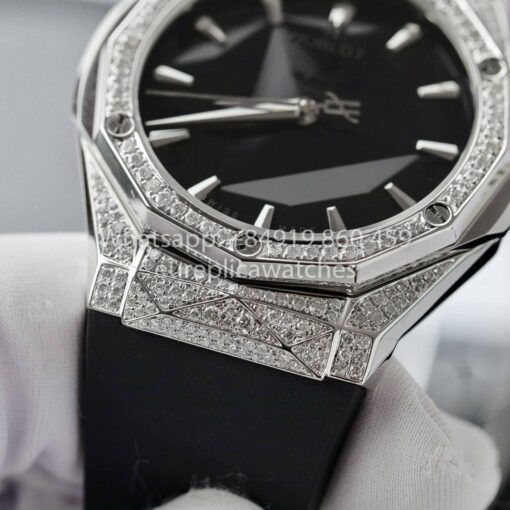 HUBLOT CLASSIC FUSION ORLINSKI 40mm Custom Moissanite Stone 1:1 Best Clone - Imagen 5